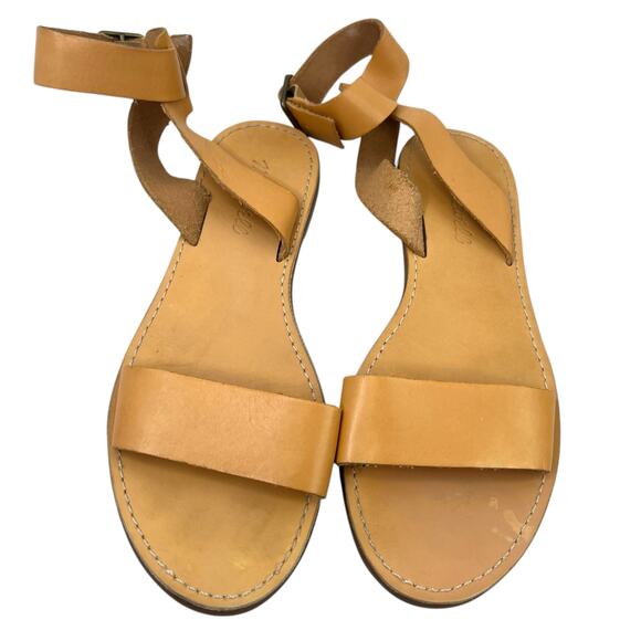 MADEWELL The Boardwalk Tan Leather Ankle Strap Sandal Women’s Size 8 - Picture 10 of 13